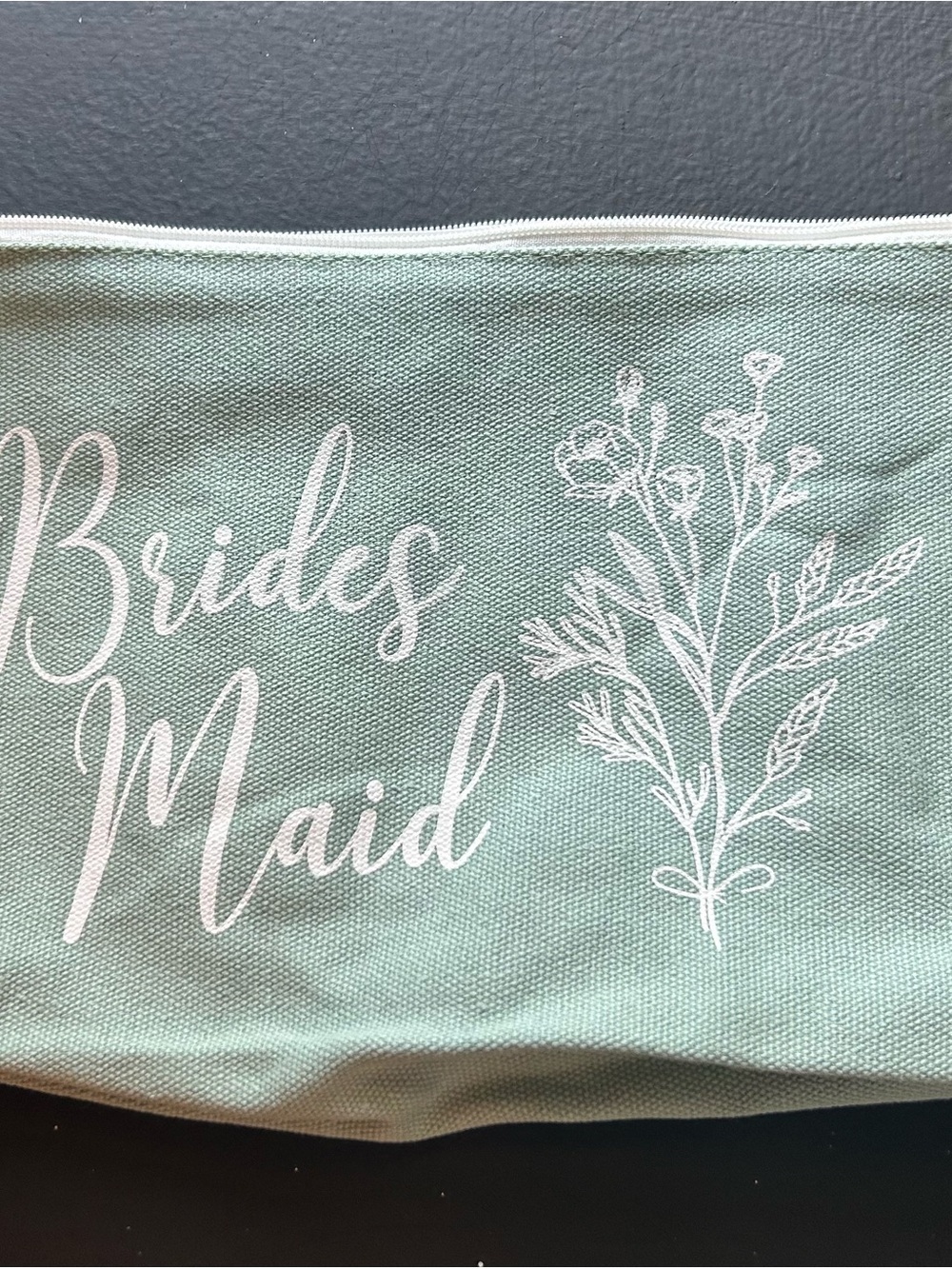 Bridesmaid Canvas Makeup Bag - Mint Green